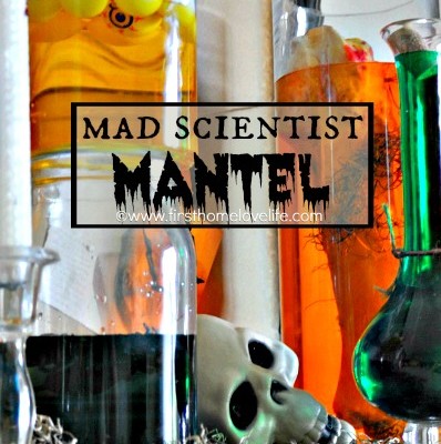 Mad Scientist Themed Mantel