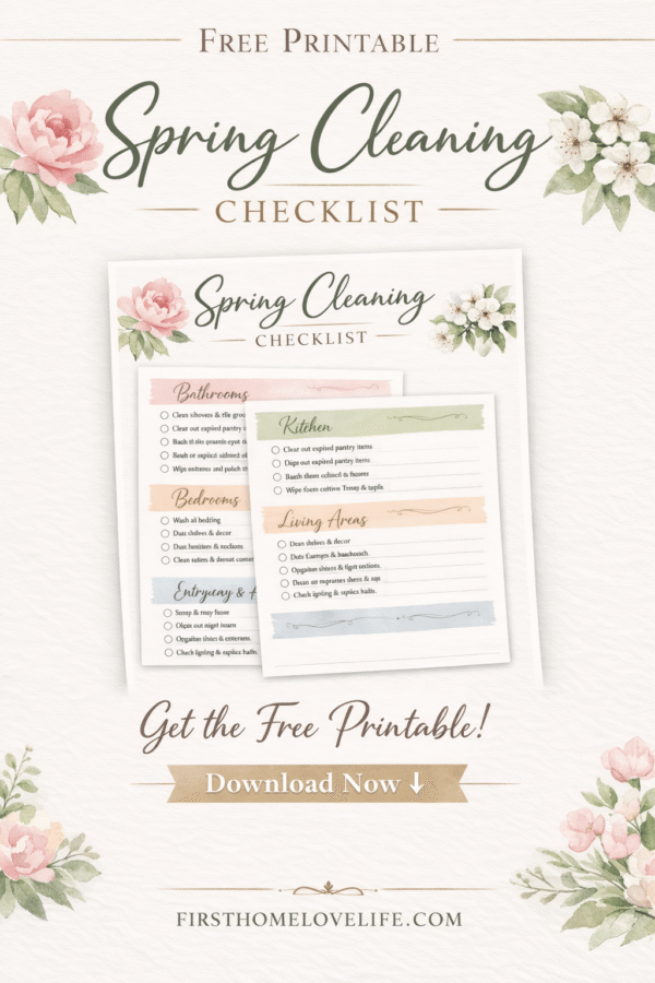 Free Printable Spring Cleaning Checklist (Room-by-Room Guide) - First ...