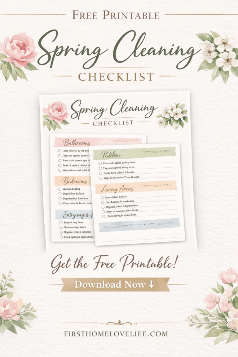 Free Printable Spring Cleaning Checklist (Room-by-Room Guide) - First ...