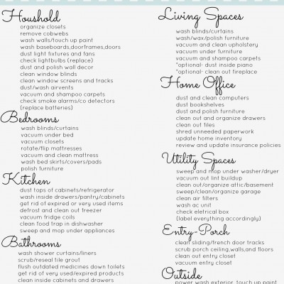 Spring Cleaning Printable Checklist