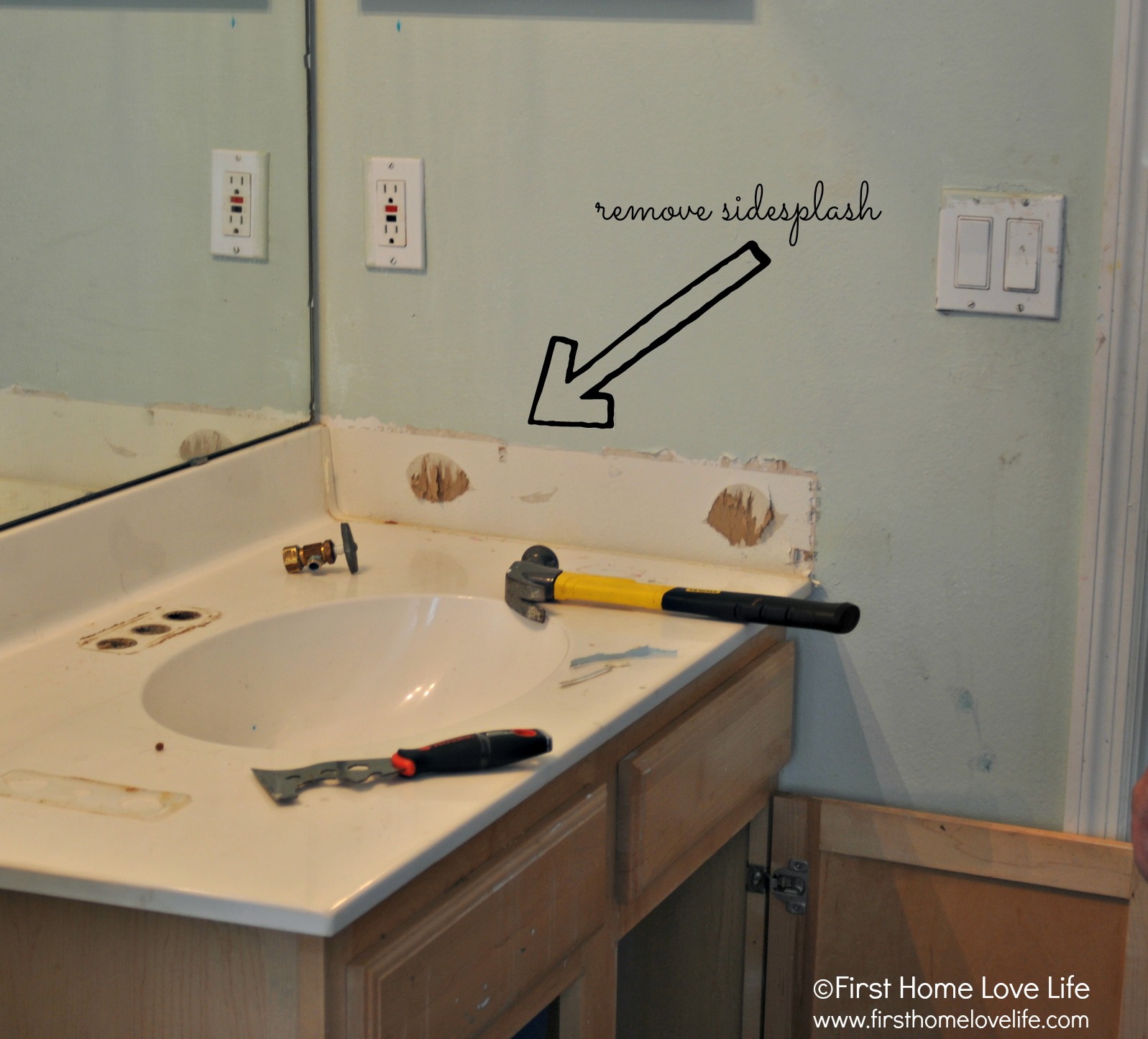 Bathroom Vanity with Quartz Counter - First Home Love Life