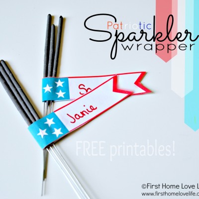Patriotic Sparkler Wrapper Printables