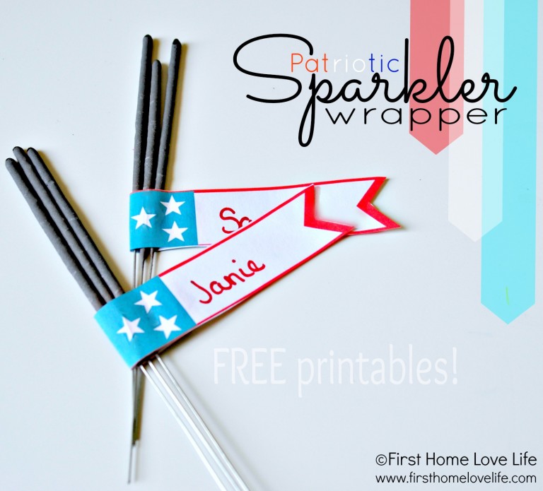 Patriotic Sparkler Wrapper Printables