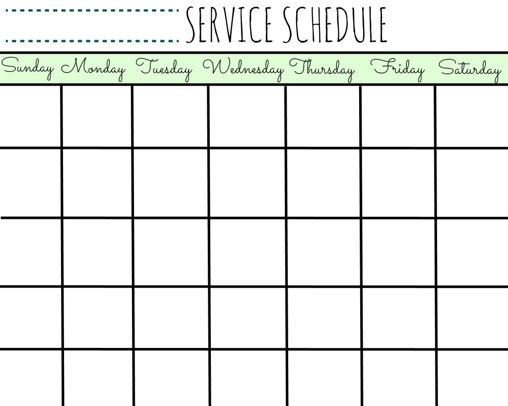 SERVICE SCHEDULE