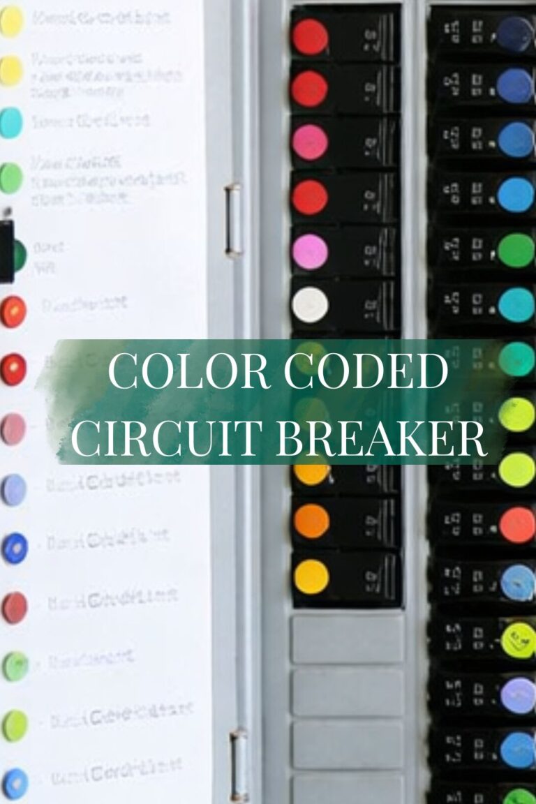 color coded circuit breaker box with organized labeled electrical panel for home safety