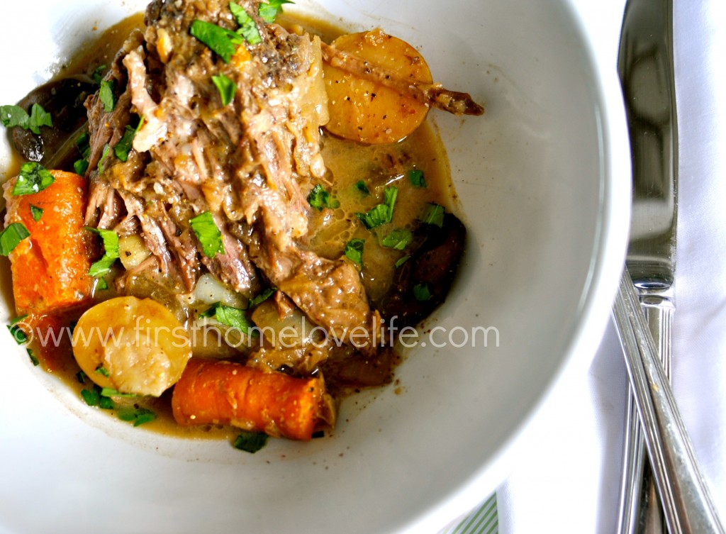 the best crock pot pot roast recipe via firsthomelovelife.com