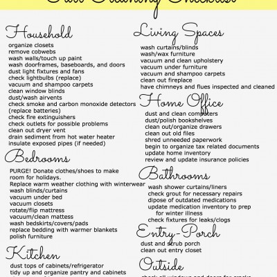 Fall Cleaning Checklist