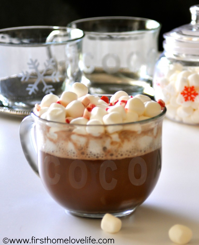 Easy DIY Etched Glass Holiday Hot Cocoa Mugs