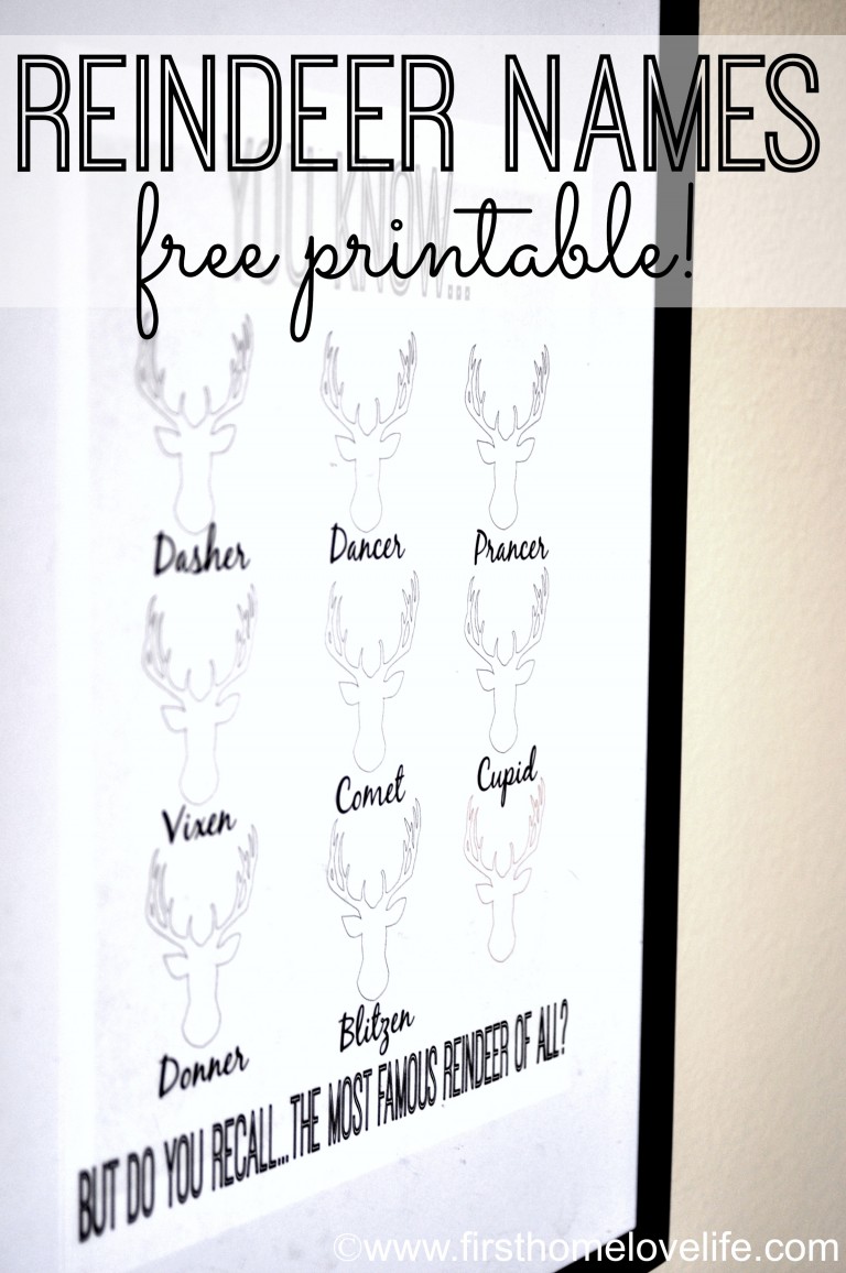 Reindeer Names Printable