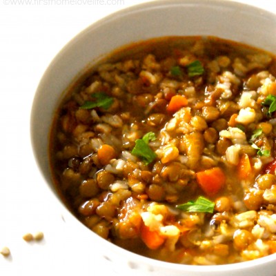 Lentil and Brown Rice Soup