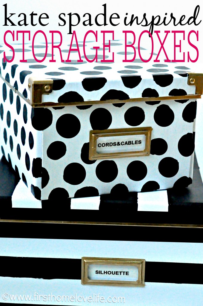 Kate Spade inspired storage boxes to hide away all of those loose office items!