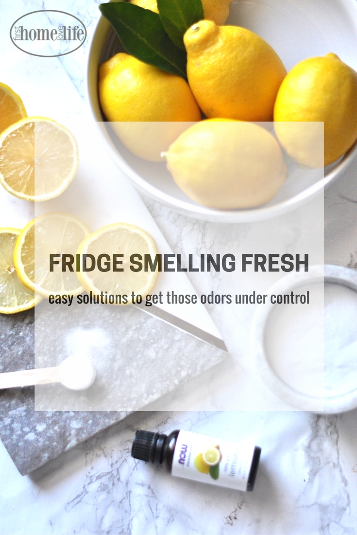 Stinky fridge? Here's some easy and inexpensive solutions to keep your fridge smelling fresh! via firsthomelovelife.com