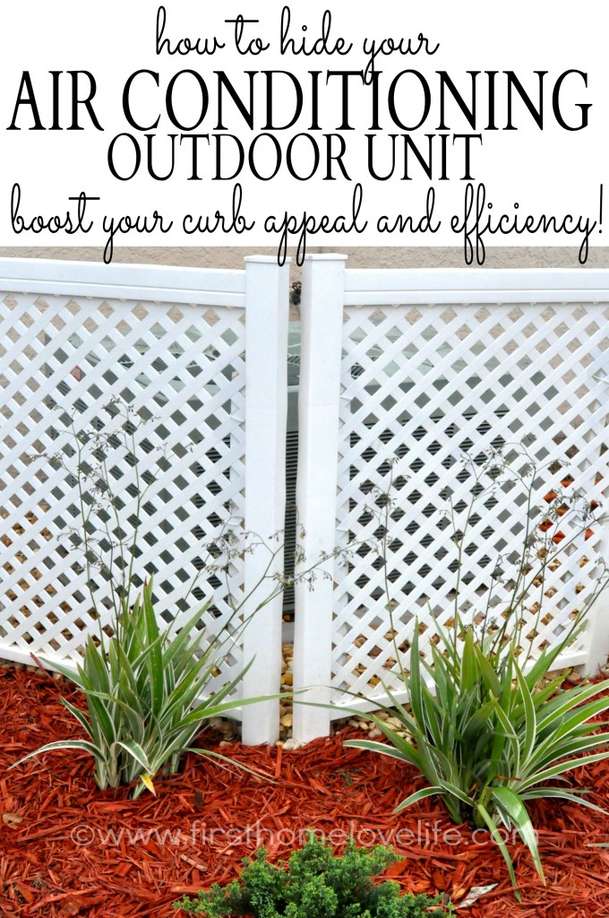 Covering up an AC unit outside will boost your curb appeal like you wouldn't believe, and it may even help the unit itself run more efficiently!  #DIY #GARDENING