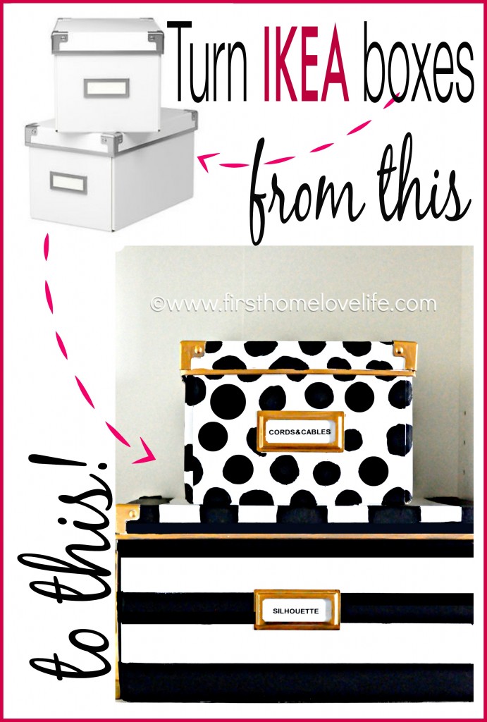 Kate Spade inspired storage boxes to hide away all of those loose office items! #DIY #craft #office