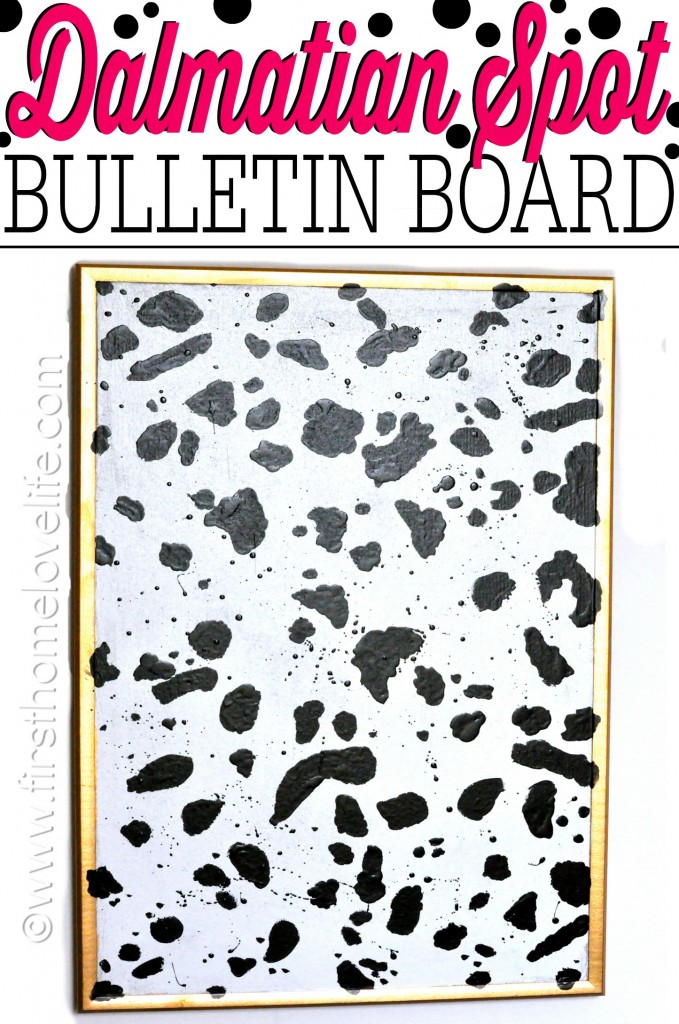 Turn a plain' ol brown bulletin board into a work of art! DIY some Dalmatian spot print art with paint!