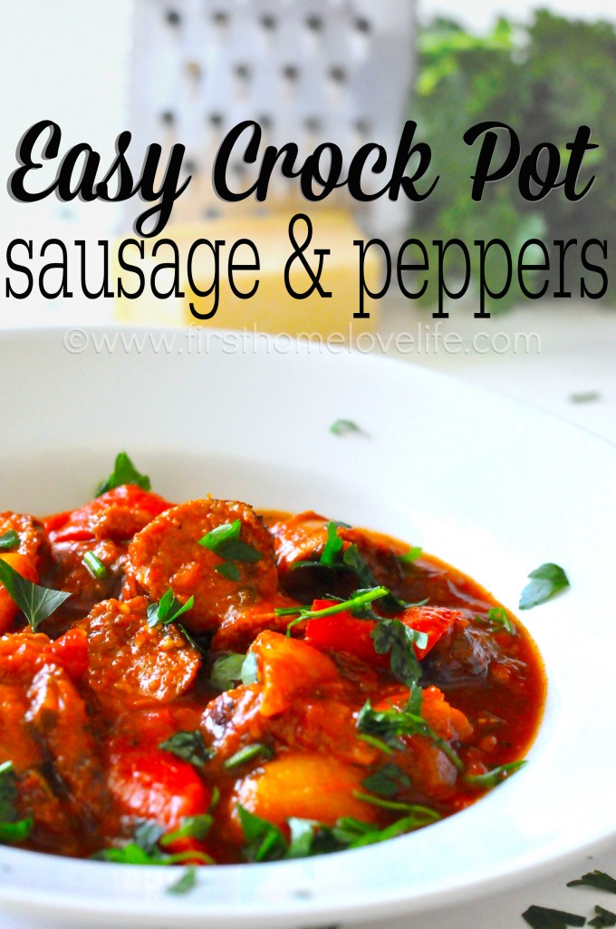 This easy crockpot recipe for sausage and peppers is mouthwateringly good! I can't wait to make it again!