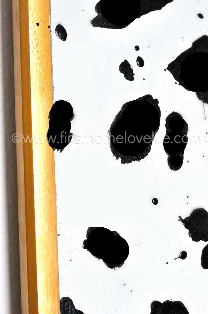 Turn a plain' ol brown bulletin board into a work of art! DIY some Dalmatian spot print art with paint!