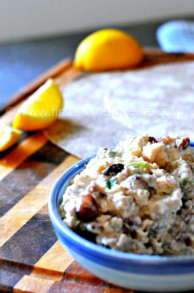 Skinny Chicken Salad with Almonds and Grapes-This healthy, flavorful salad comes together so quickly and it's guaranteed to be a hit with your entire family. #skinny #chicken #chickensalad #healthy #recipes