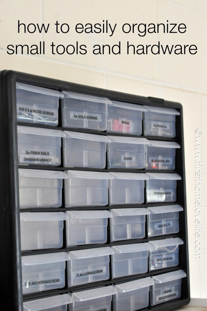Garage Organization series: 1 day a week for 10 weeks--Week 1: How to Organize small tools and hardware via First Home Love Life