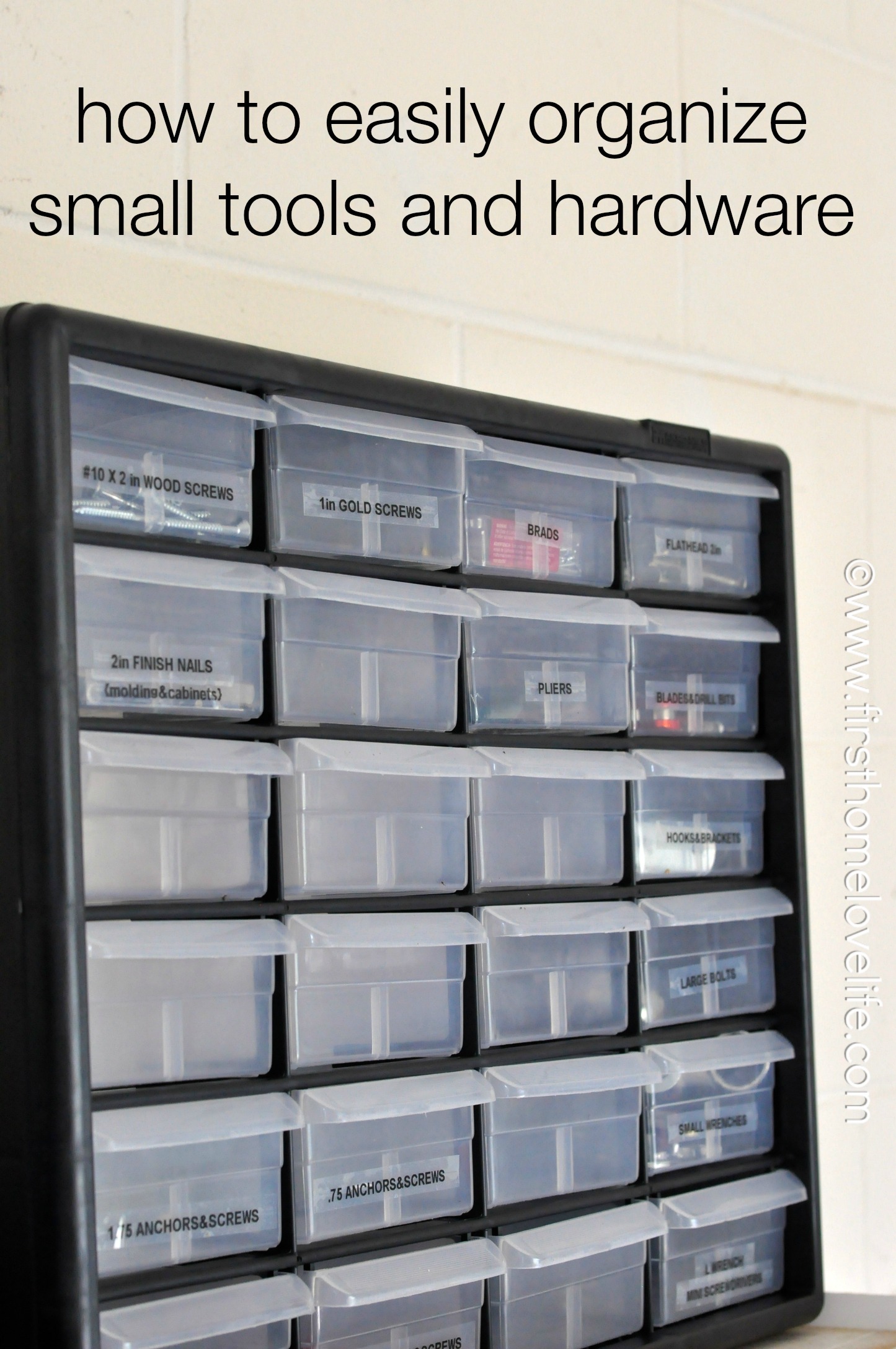 How to Organize Small Tools and Hardware - First Home Love Life