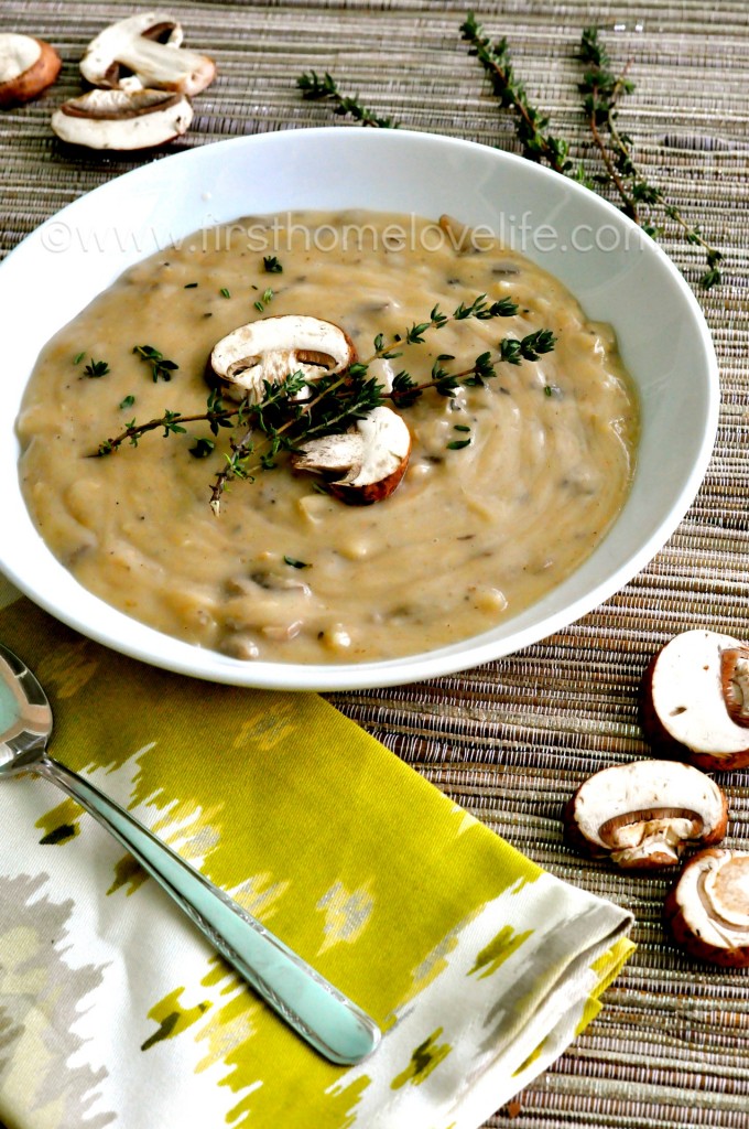 Creamy Crockpot Wild Mushroom Soup- a creamy, decadent soup that can be doctored up with wild rice, chicken, both...OMG guys, it's SO GOOD!