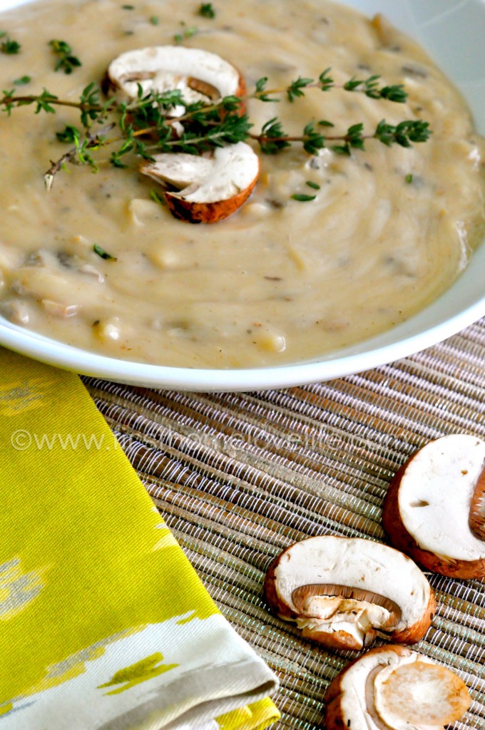 Creamy Crockpot Wild Mushroom Soup- a creamy, decadent soup that can be doctored up with wild rice, chicken, both...OMG guys, it's SO GOOD!