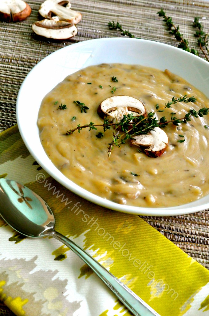 Creamy Crockpot Wild Mushroom Soup- a creamy, decadent soup that can be doctored up with wild rice, chicken, both...OMG guys, it's SO GOOD!