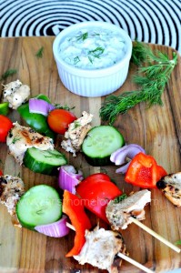 Grilled Chicken Skewers with Homemade Tzatziki