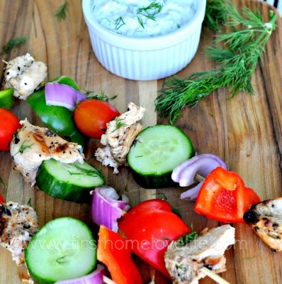 Grilled Chicken Skewers with Homemade Tzatziki