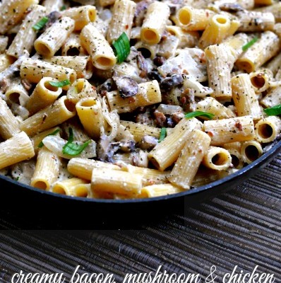 Bacon, Mushroom, Chicken Pasta