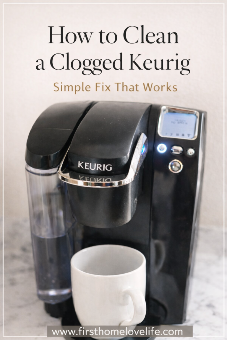 how to clean a clogged keurig coffee maker step by step on marble countertop