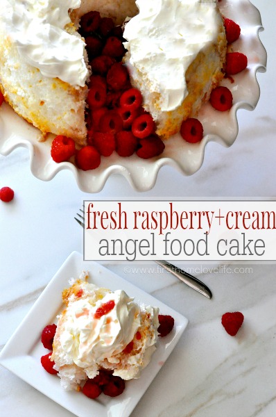 This 'no bake' dessert is the perfect spring/summer treat to whip up before guests arrive! Fresh raspberry + cream angel food cake will instantly become a favorite!