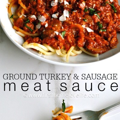 Ground Turkey and Sausage Meat Sauce