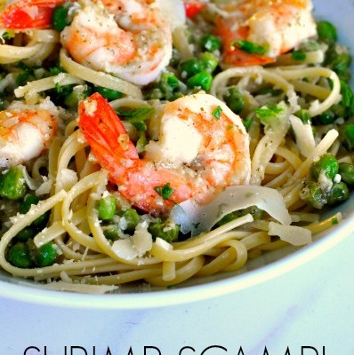 Shrimp Scampi with Peas