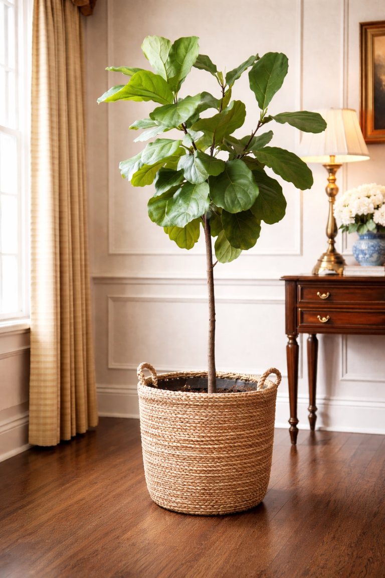 Fiddle Leaf Fig in Classic Traditional Interior