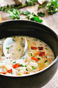 creamy clam chowder recipe via firsthomelovelife.com