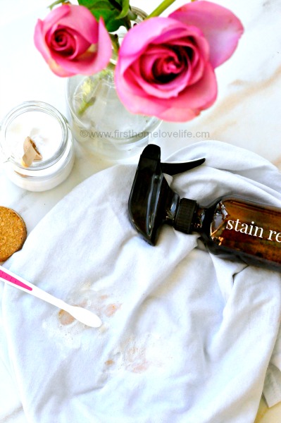 homemade laundry stain remover via www.firsthomelovelife.com