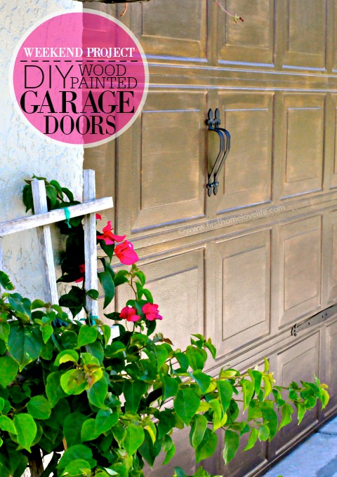 DIY WOOD PAINTED GARAGE DOORS via www.firsthomelovelife.com