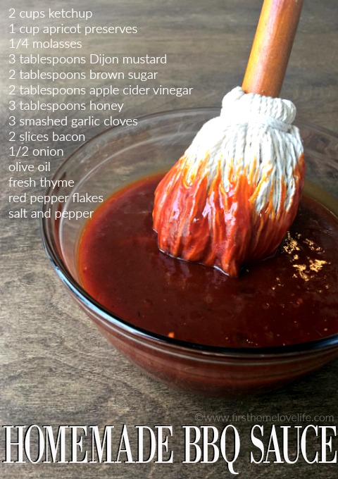 Using apricot preserves, this sweet and tangy homemade BBQ sauce is out of this world delicious and pairs perfectly with anything you want it with…via www.firsthomelovelife.com