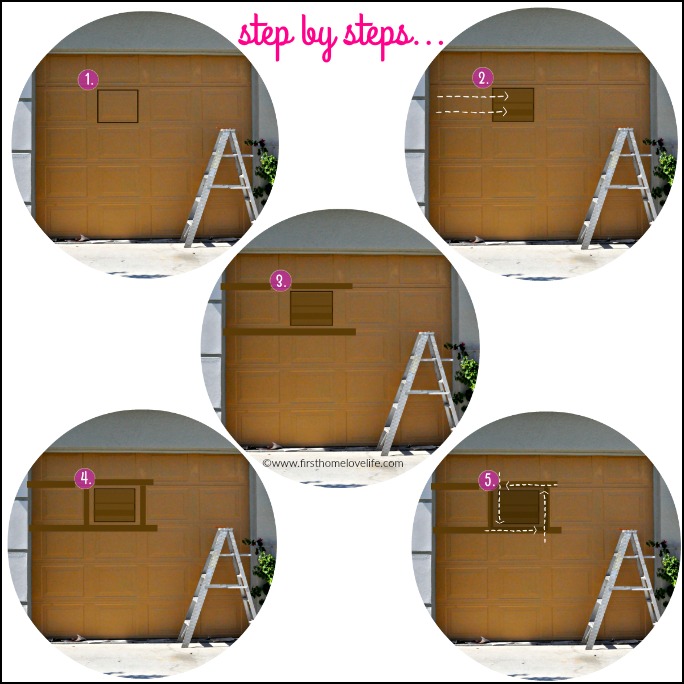 step by step instructions for wood painted garage door via www.firsthomelovelife.com