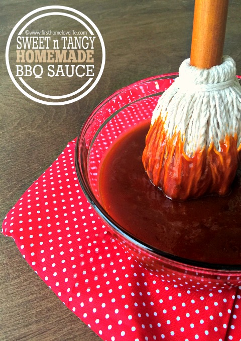 sweet and tangy homemade bbq sauce recipe via www.firsthomelovelife.com
