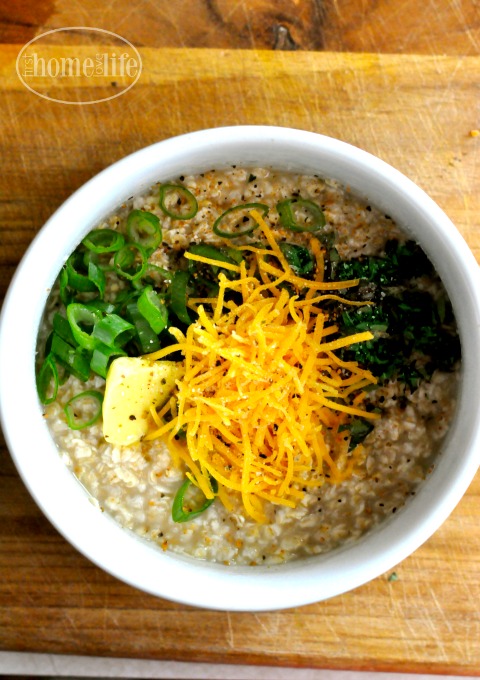 herb and cheese oatmeal- easy breakfast idea