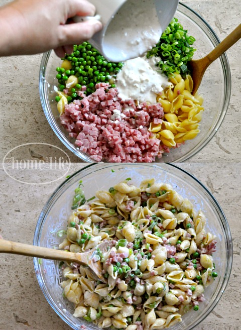 super easy and delicious ham and pea pasta via firsthomelovelife.com