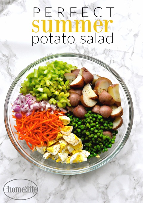 the perfect summer potato salad recipe- great for picnics, potlucks, and bbq via www.firsthomelovelife.com