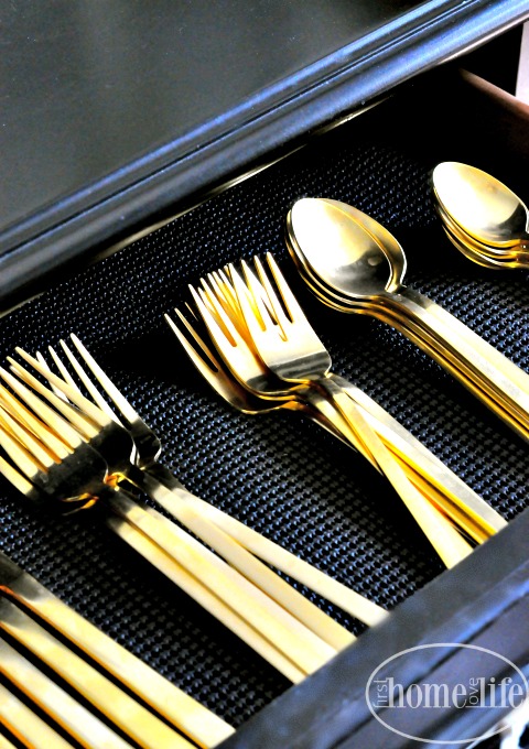 west elm gold flatware via firsthomelovelife.com