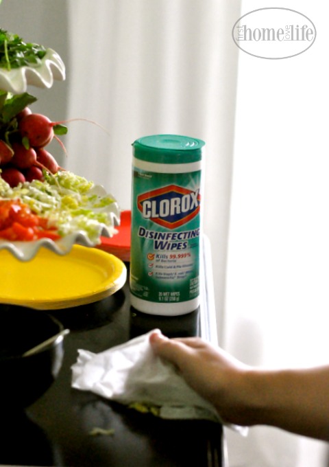 clorox disinfecting wipes for easy cleanup via firsthomelovelife.com
