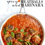 Spicy meatballs and marinara is the perfect italian recipe to go with pasta or to make meatball subs. It's even great to eat on it's own with a salad! via firsthomelovelife.com