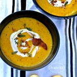 THE BEST BUTTERNUT SQUASH SOUP RECIPE. Made from scratch with bacon and sage. So delicious and perfect to serve at Thanksgiving via firsthomelovelife.com