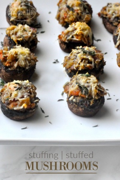 STUFFING STUFFED MUSHROOMS- A GREAT RECIPE FOR THANKSGIVING VIA FIRSTHOMELOVELIFE.COM