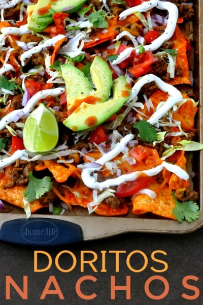 These Doritos Nachos are the perfect game day appetizer or a quick and easy meal! via firsthomelovelife.com